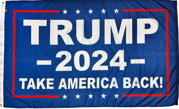 Seasonal Flags 3x5 Trump 2024 Blue Take America Back