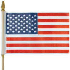 4" x 6" Plastic U.S. Mounted Flag