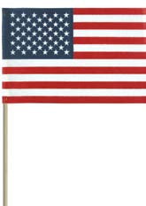 No-Fray Poly-Cotton U.S. Mounted Flag with Gold Spear