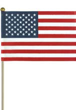 4" x 6" No-Fray Poly-Cotton U.S. Mounted Flag with Gold Ball