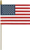 No-Fray Poly-Cotton U.S. Mounted Flag, No Tip