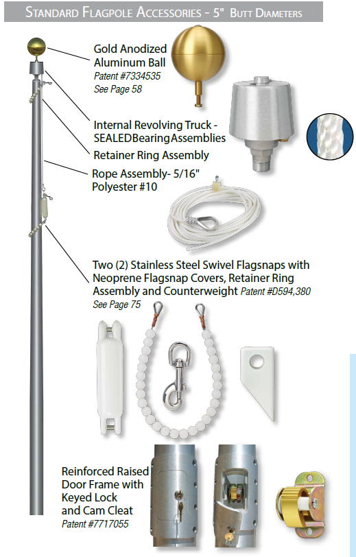 Vertical Internal Cam Cleat Flagpoles