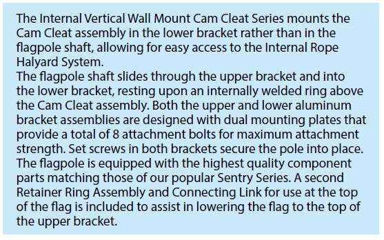 Vertical Internal Cam Cleat Flagpoles